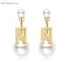 Alphabet pearl earrings
