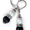 Black and white masonry earrings