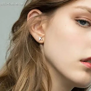 Classic letter stud earrings