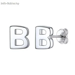 Classic letter stud earrings