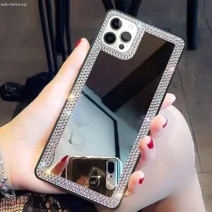 Colorful sparkling diamond mirror phone case for iphone