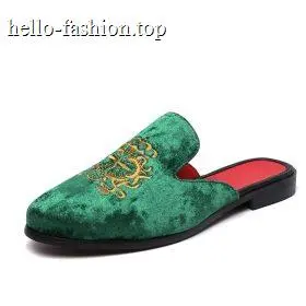 Embroidered fisherman slippers