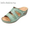 Embroidered platform slippers