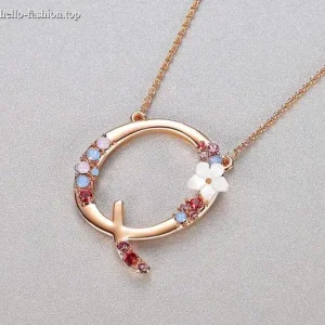 Floral Letter Necklace Bracelet