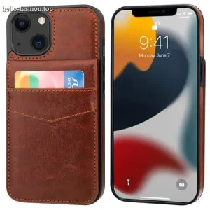 iPhone case with leather card holder