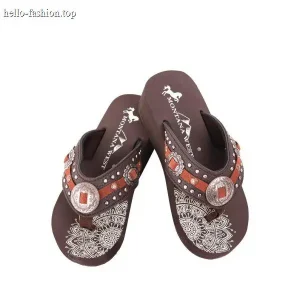 Jacquard embroidered sandals and slippers