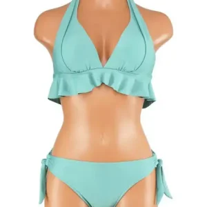 New summer simple color matching ladies swimsuit