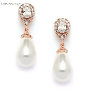 Pearl oval earrings