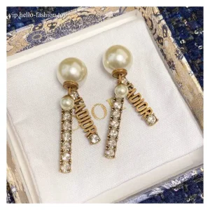 Masonry alphabet pearl earrings